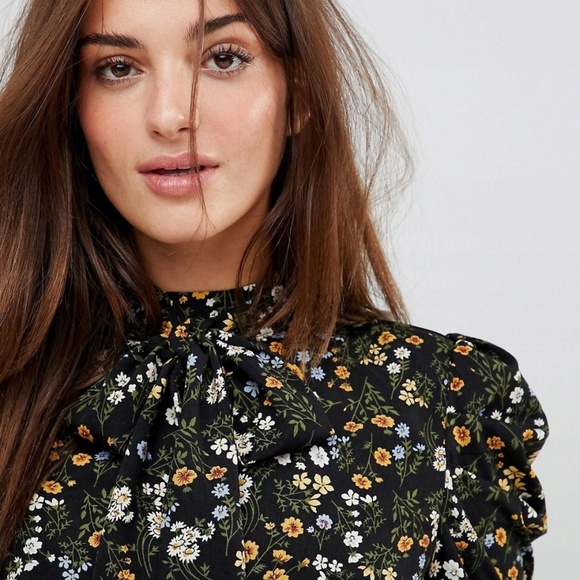 ASOS Parisian Floral Ruffle Tie Waist Dress - Picture 4 of 8